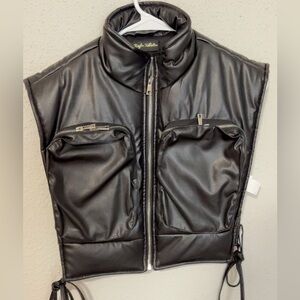 Black Women's Sleeveless Jacket